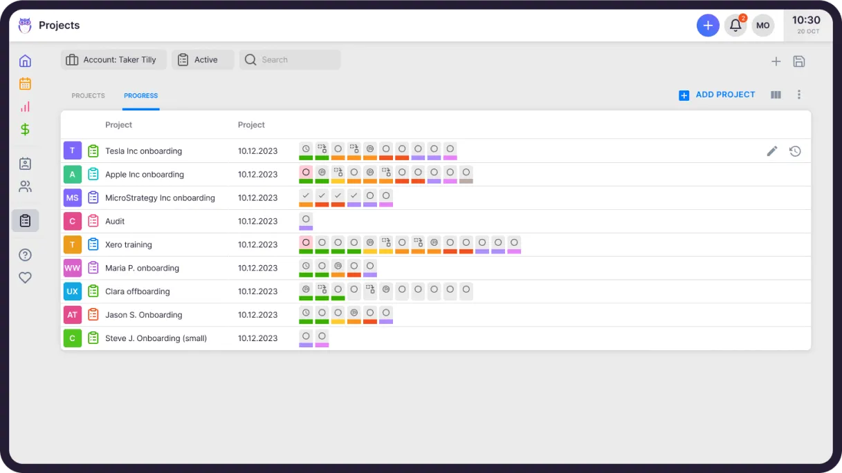 Uku Projects — onboarding progress tracking for new employees